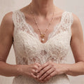 Bridal Baroque Pearl Pendant, 18K Gold Vermeil Wedding Necklace over Sterling Silver