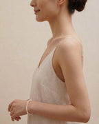 6-6.5mm Dainty White Pearl Bracelet, S925 Sterling Silver Freshwater Pearl Jewelry