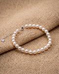 6-6.5mm Dainty White Pearl Bracelet, S925 Sterling Silver Freshwater Pearl Jewelry