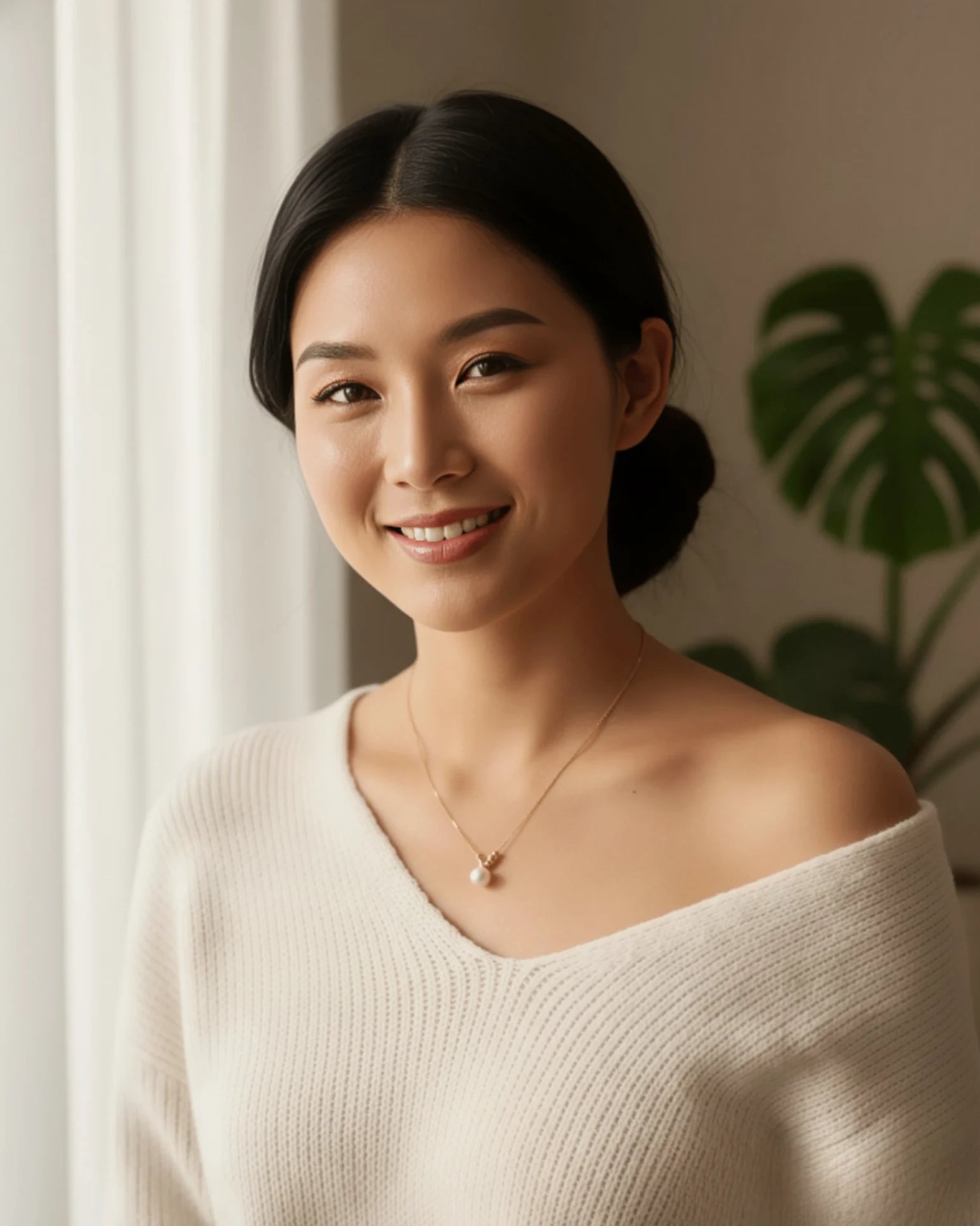 Celina – AAA Natural Freshwater Pearl "Floating" Pendant