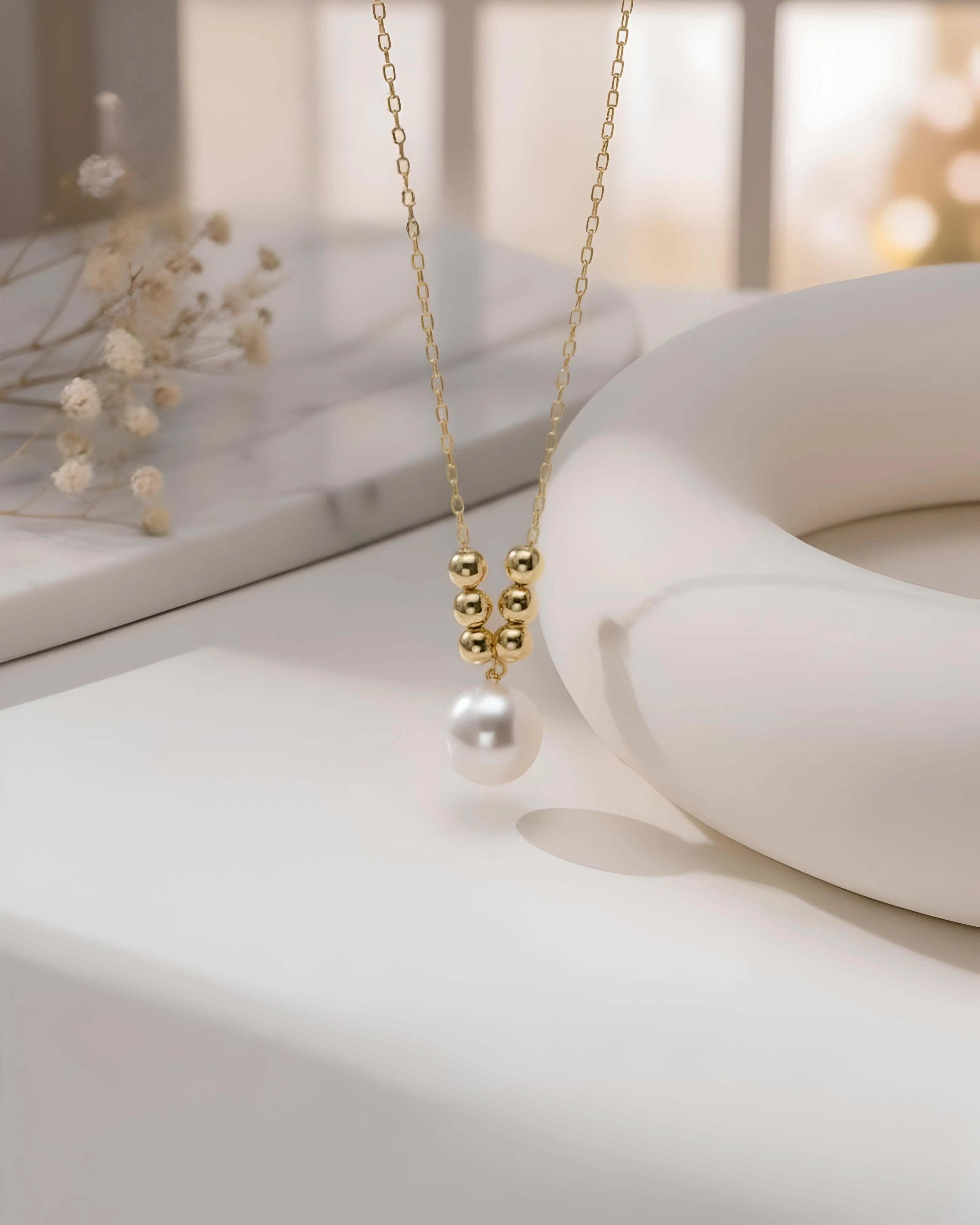 Celina – AAA Natural Freshwater Pearl "Floating" Pendant