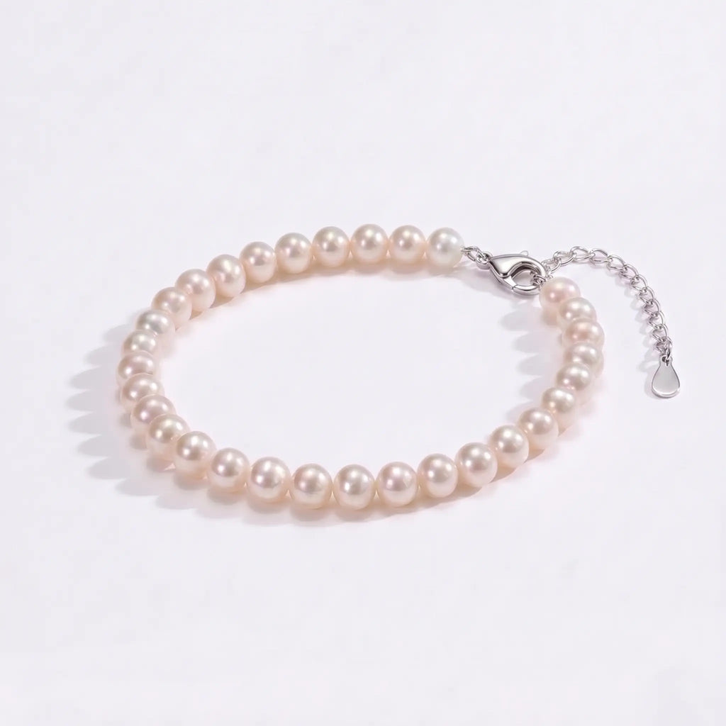 Cultured White Freshwater Pearl Bracelet for Women