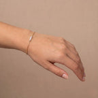 Dainty 18K Solid Gold Triple Pearl Bracelet, Minimalist 3.5mm Real Freshwater Pearl Strand Bracelet