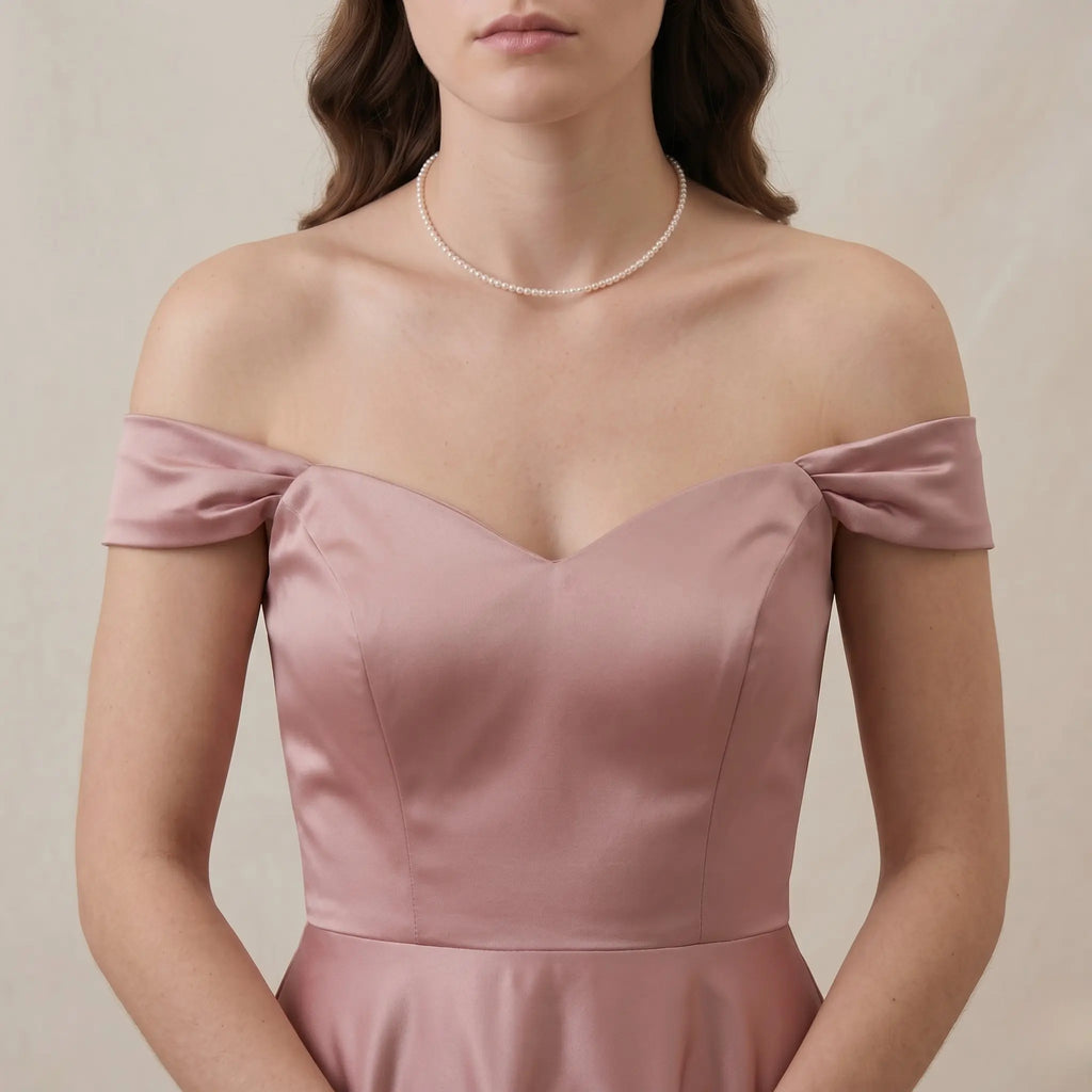 Dainty Bridesmaid Pearl Gift Necklace, 18K Solid Gold 2-2.5mm Skinny Freshwater Pearl Choker