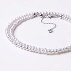 2-3mm Tiny Baroque Pearl Necklace, S925 Sterling Silver Minimalist Seed Pearl Choker