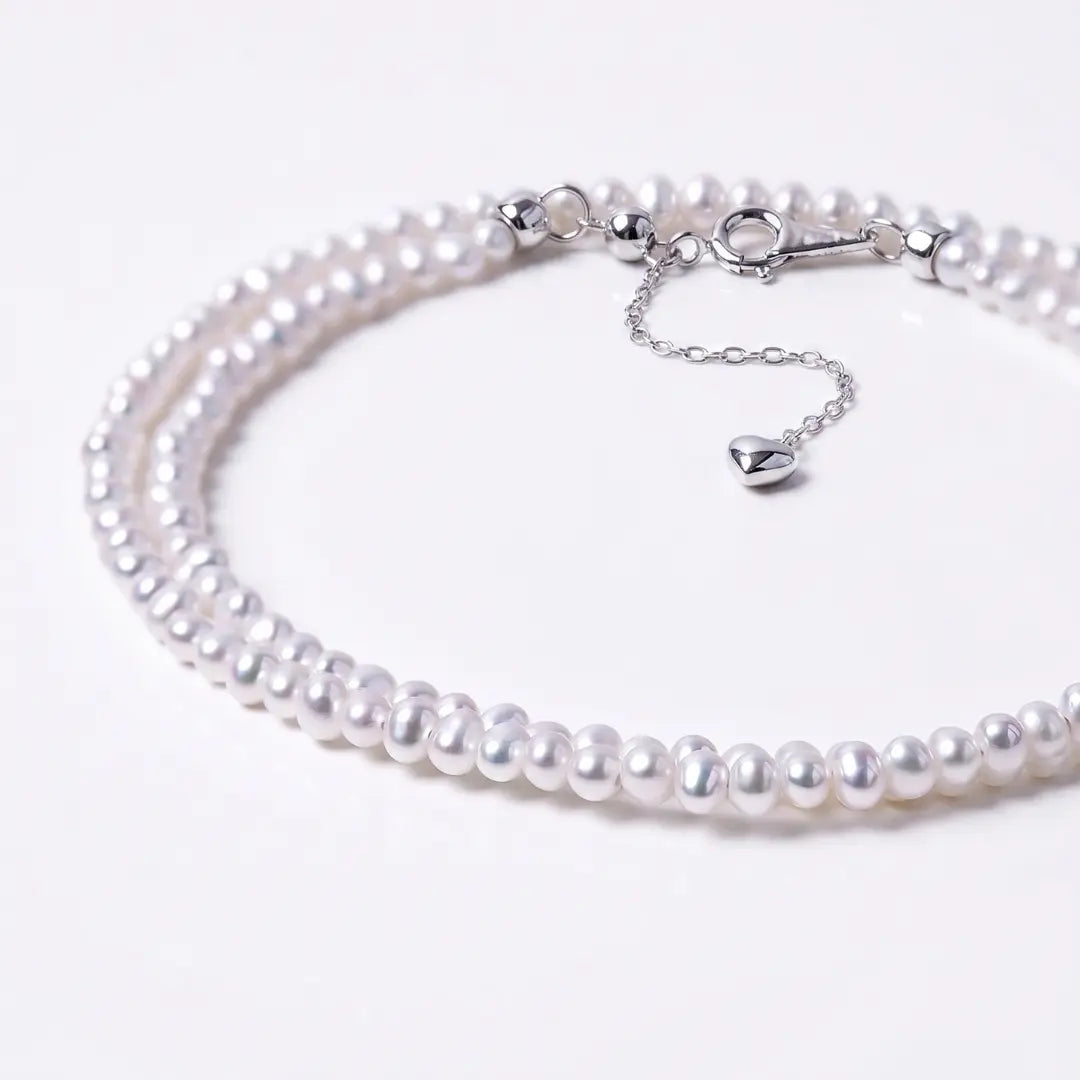 2-3mm Tiny Baroque Pearl Necklace, S925 Sterling Silver Minimalist Seed Pearl Choker