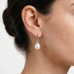 2-in-1 Detachable Baroque Pearl Huggie Hoops - Twisted Rope Detail 925 Silver
