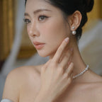 925 Sterling Silver 6–10.5mm Graduated Double Freshwater Pearl Bridal Drop Earrings for Bride & Wedding