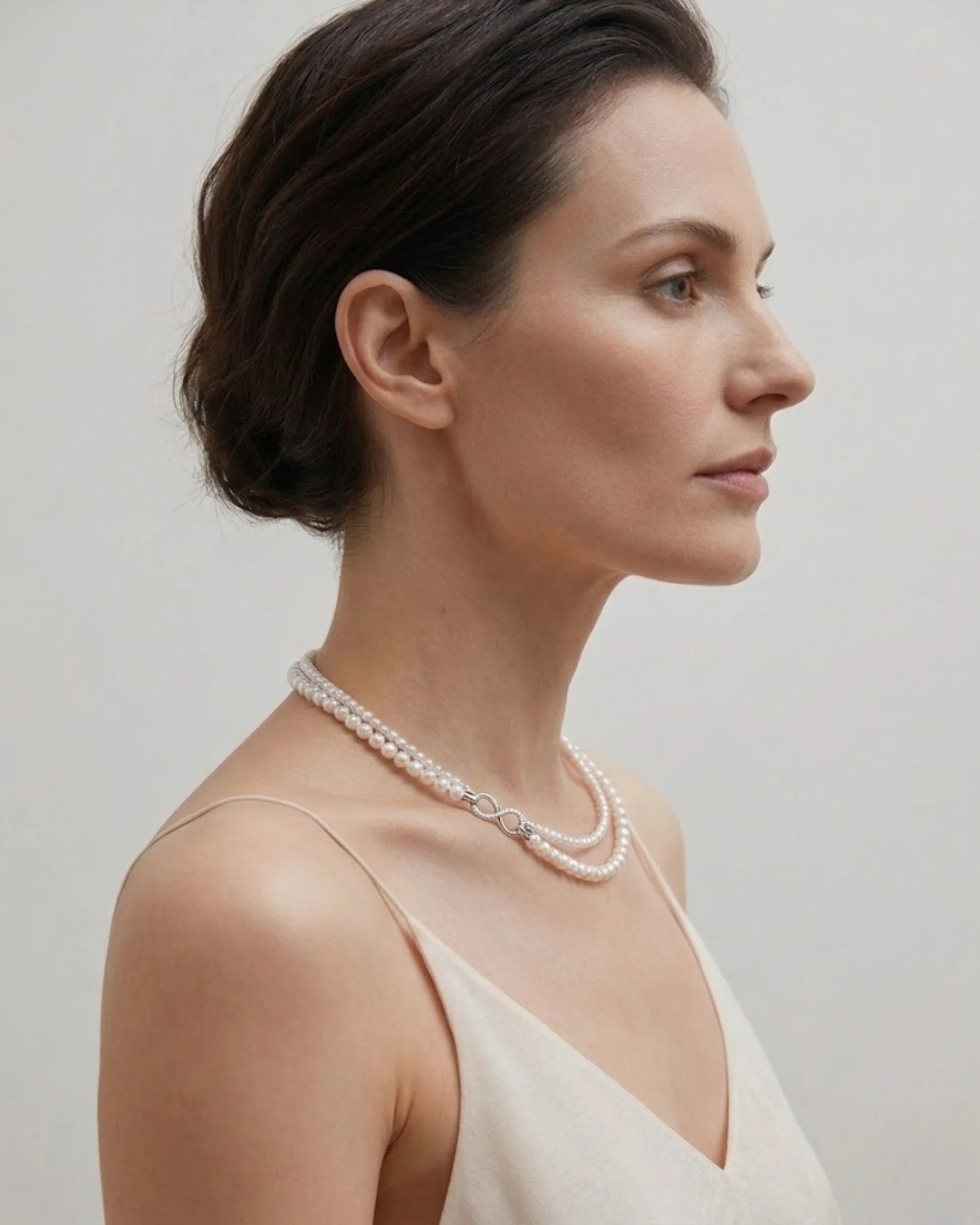 3-6.5mm Elegant Double-Row Pearl Strand Necklace