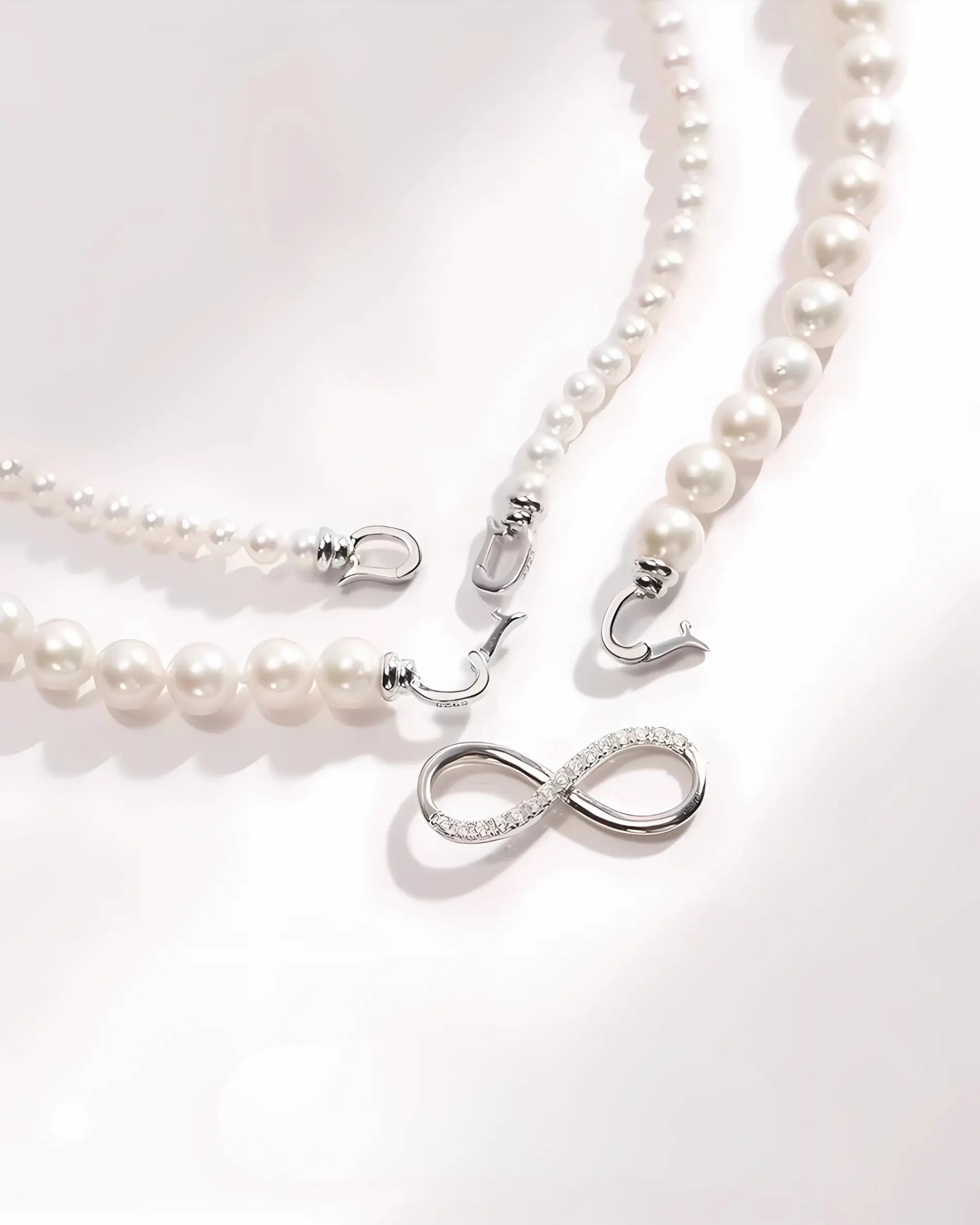 Duolara - Infinite 3-in-1 Convertible AAA White Freshwater Pearl Necklace