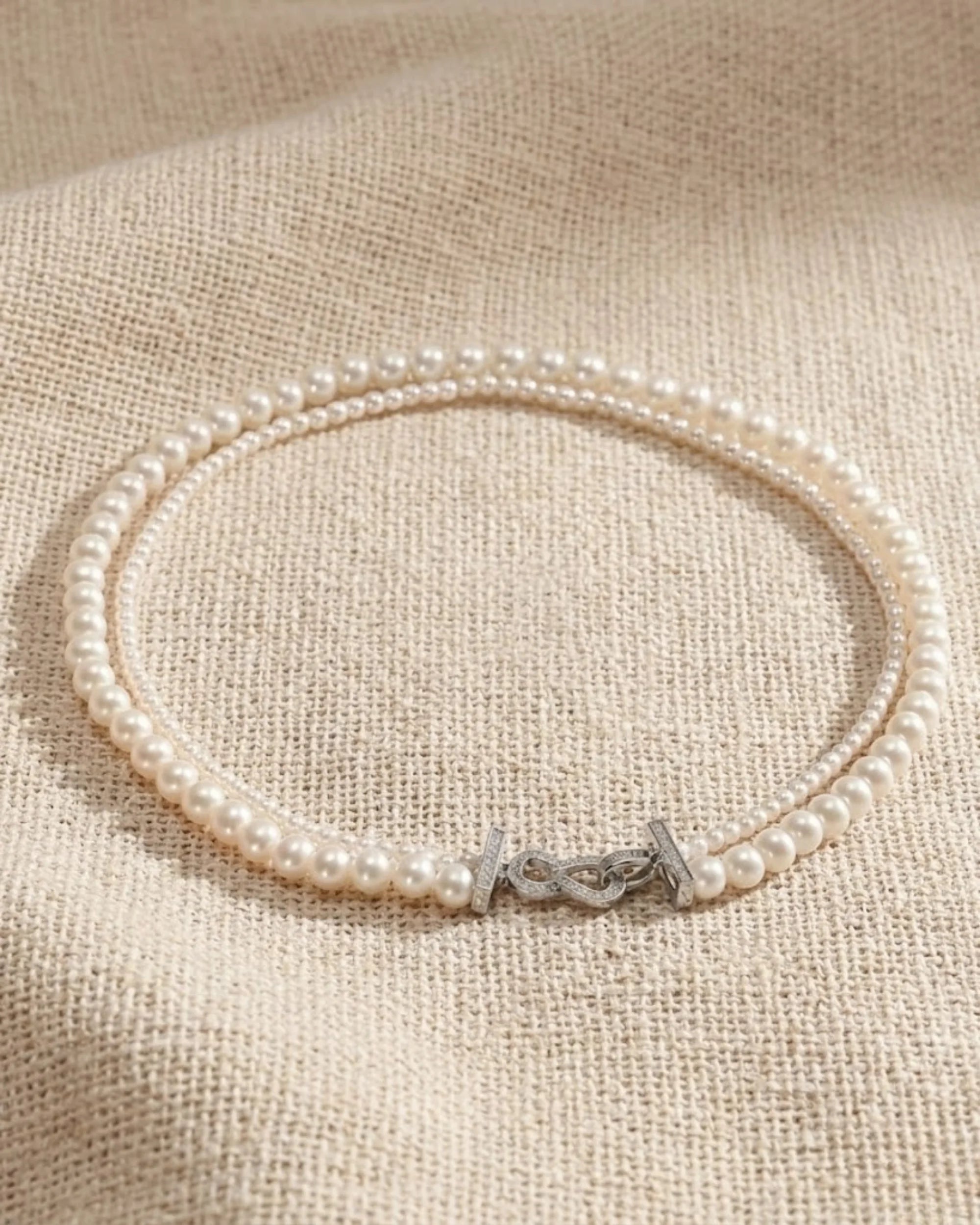 3-6.5mm Elegant Double-Row Pearl Strand Necklace