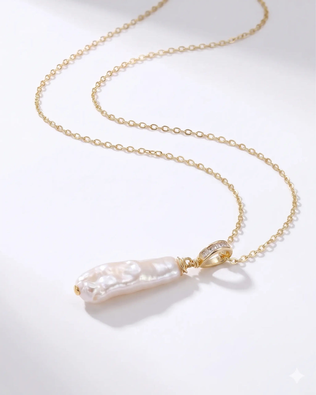 Unique Long Teardrop Baroque Pearl Pendant, Natural Large Pearl Necklace