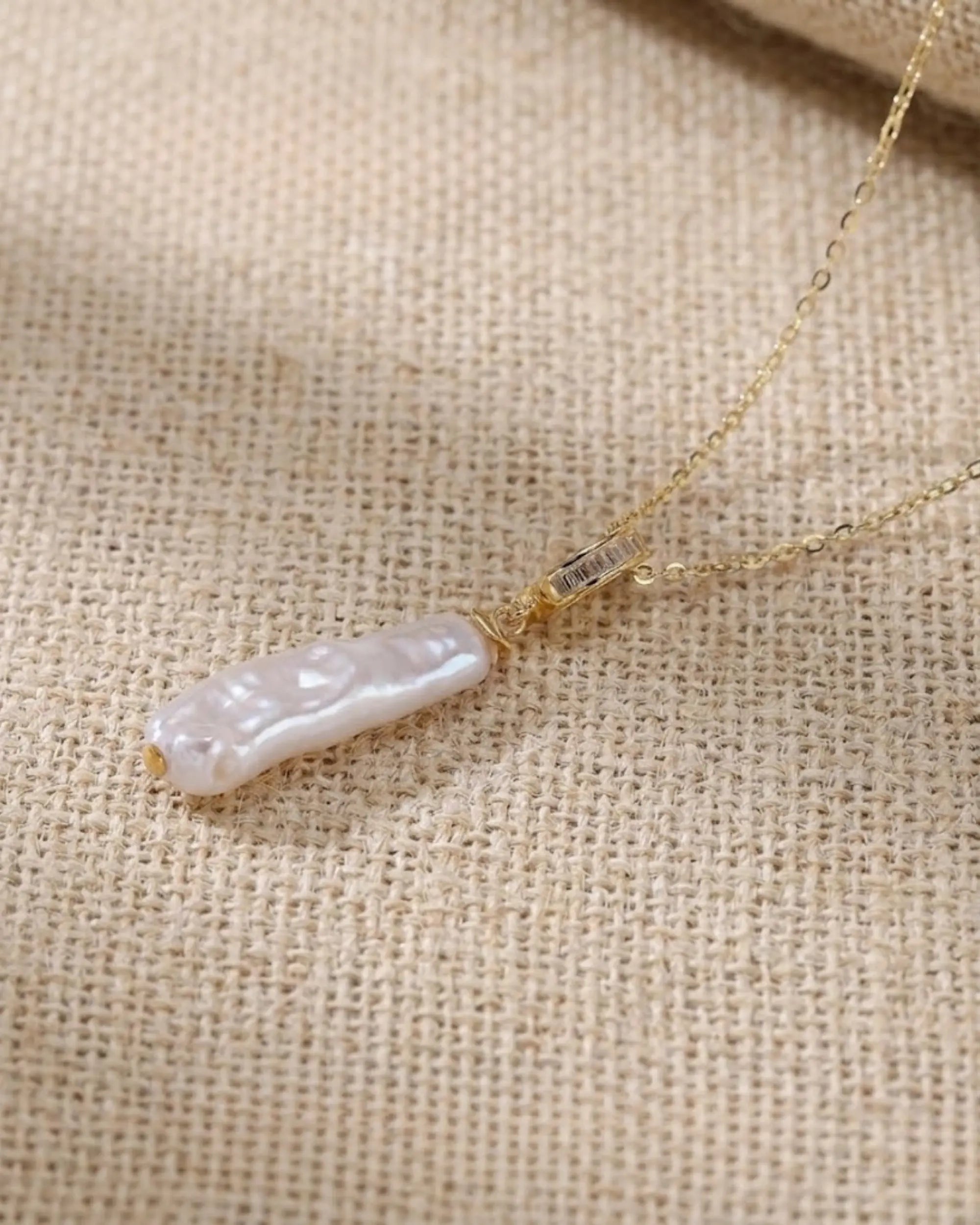 Natural Long Teardrop Baroque Pearl Pendant