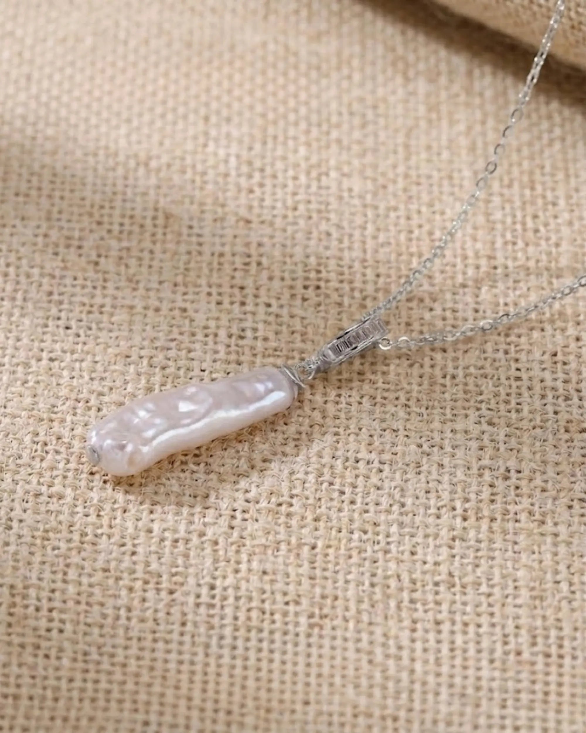 Natural Long Teardrop Baroque Pearl Pendant
