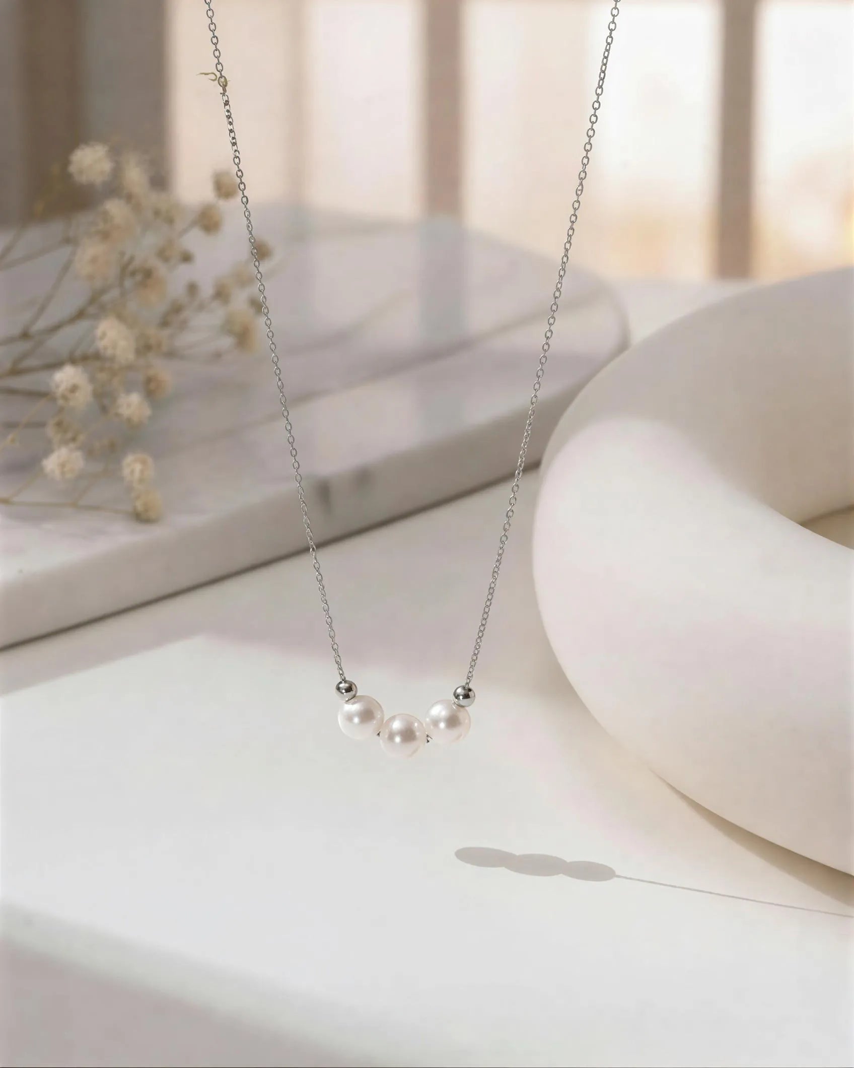 Aurielle – AAA Natural Freshwater Triple Pearl Pendant