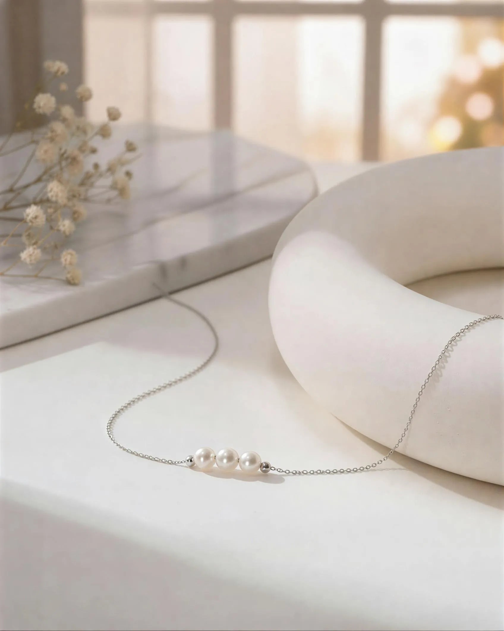 Aurielle – AAA Natural Freshwater Triple Pearl Pendant