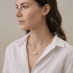 18K Solid Gold 7-7.5mm Japanese Akoya Pearl Necklace