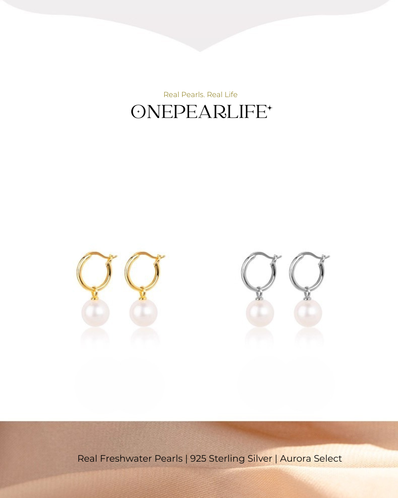 Elina – AAA Quality Natural Freshwater White Pearl Convertible Earrings | 8–8.5mm | 925 Sterling Silver or 18K Gold Vermeil Onepearlife