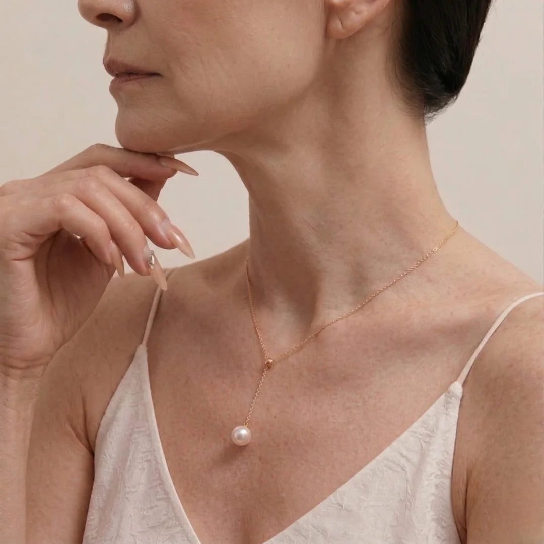 8–8.5mm 18K Gold Japanese Akoya Y Pearl Necklace