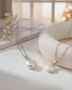 Elysia – AAA Quality Natural Baroque Button Pearl Necklace Pendant