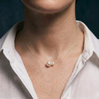 5-7.5mm Freswater Pearl Floating Solitaire Necklace with Invisible Chain