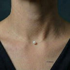 7-9.5mm Premium Freshwater Floating Solitaire Pearl Necklace with Invisible Chain