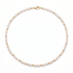 5-5.5mm Pearl Choker with 18K Solid Gold Beads Luxury Gift for Her