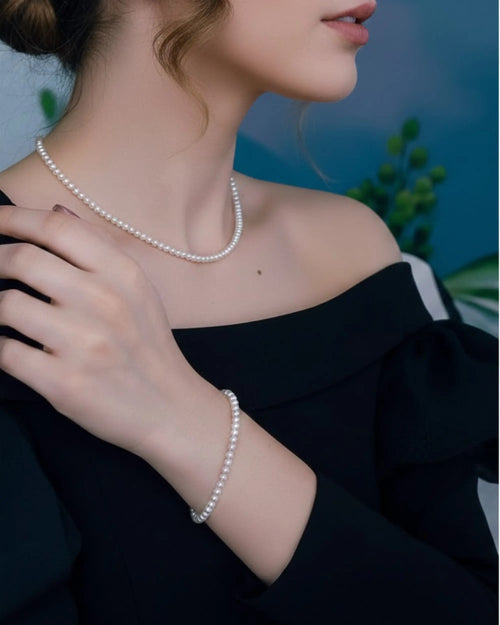 Glint - Pure AAA Natural Freshwater Pearl Jewelry Two Set 18K Solid Gold