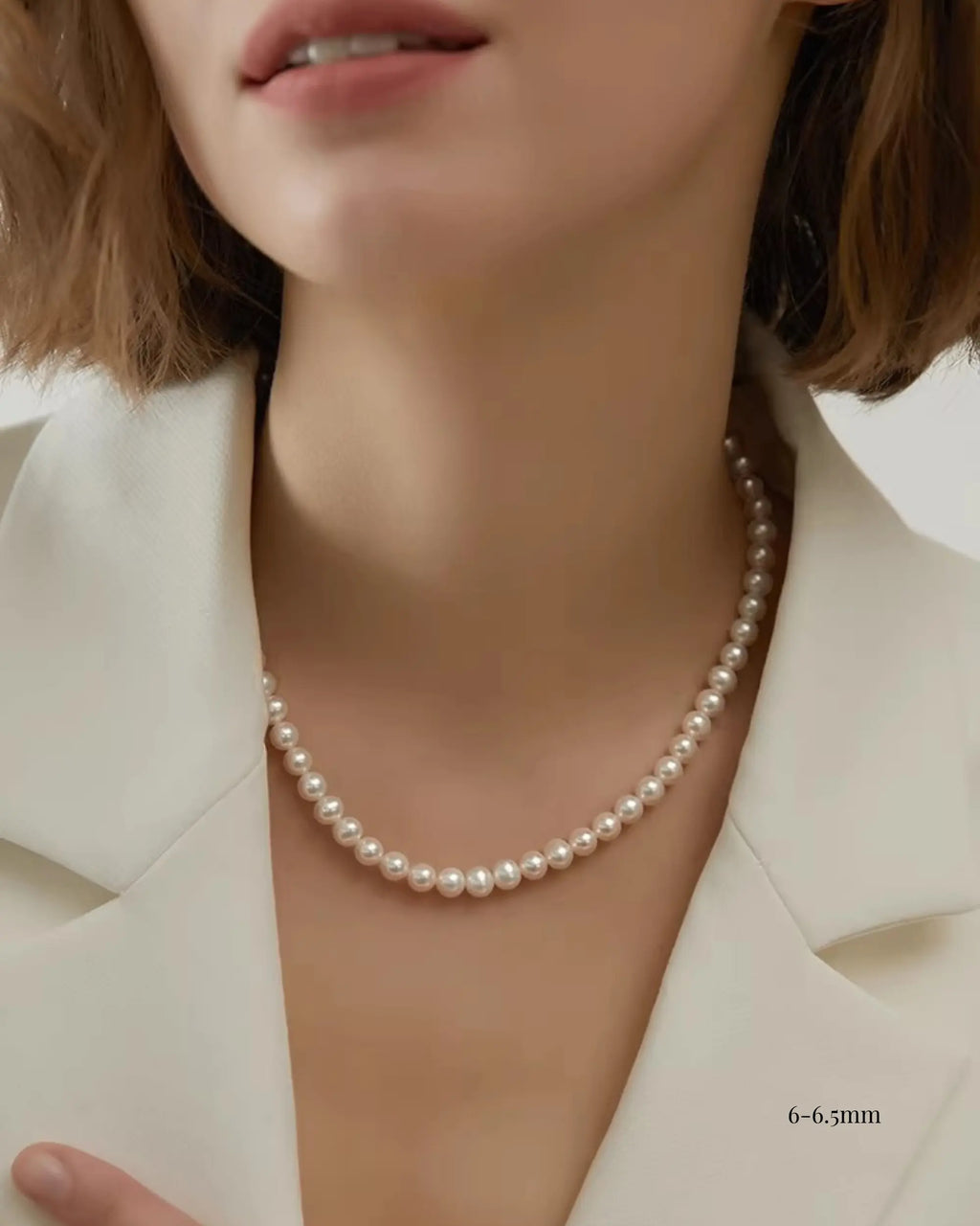 Glow – AAA Quality Dainty Lustrous Natural Freshwater Pearl Necklace | 4–6.5mm | 925 Sterling Silver