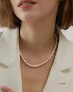 Glow – AAA Quality Dainty Lustrous Natural Freshwater Pearl Necklace | 4–6.5mm | 925 Sterling Silver