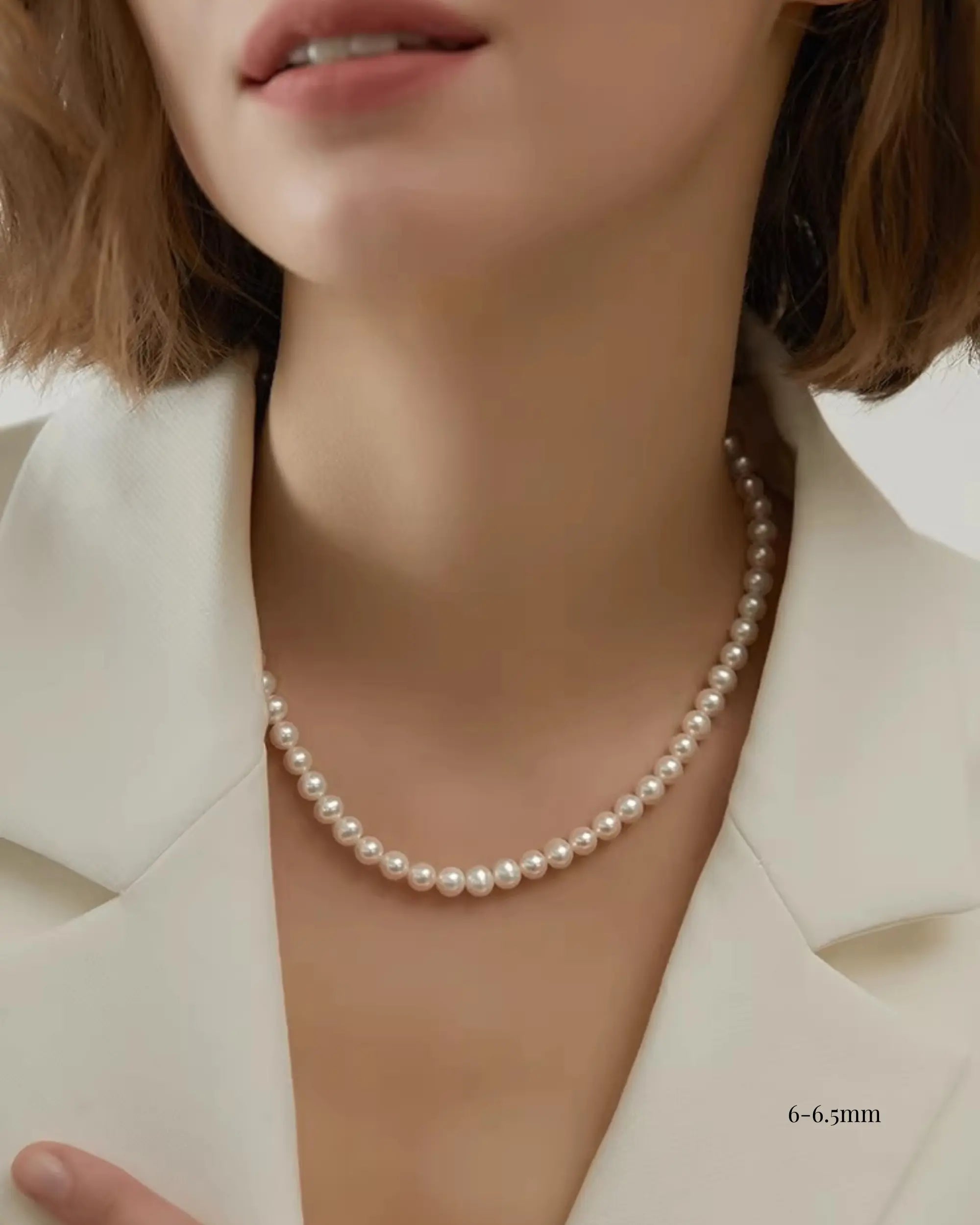 Glow – AAA Quality Dainty Lustrous Natural Freshwater Pearl Necklace | 4–6.5mm | 925 Sterling Silver