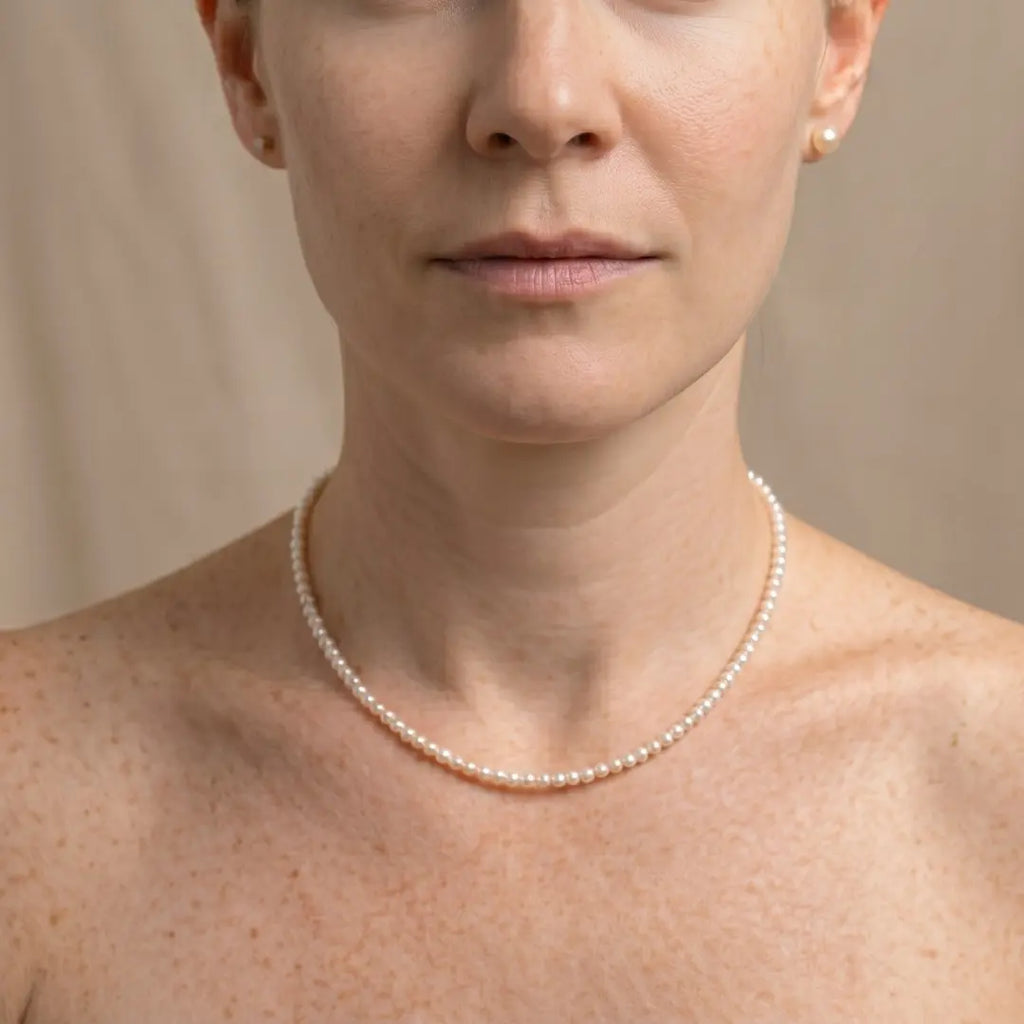 Versatile 2-Piece Set: Dainty Gold Bead and Freshwater Pearl Layering Necklace
