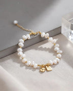 Organic Baroque Pearl Bracelet, 4-5mm Dainty Natural Pearl Layering Bracelet