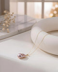 Isla – AAA Natural Baroque Iridescent Purple Pearl Pendant Necklace