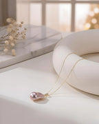 Isla – AAA Natural Baroque Iridescent Purple Pearl Pendant Necklace