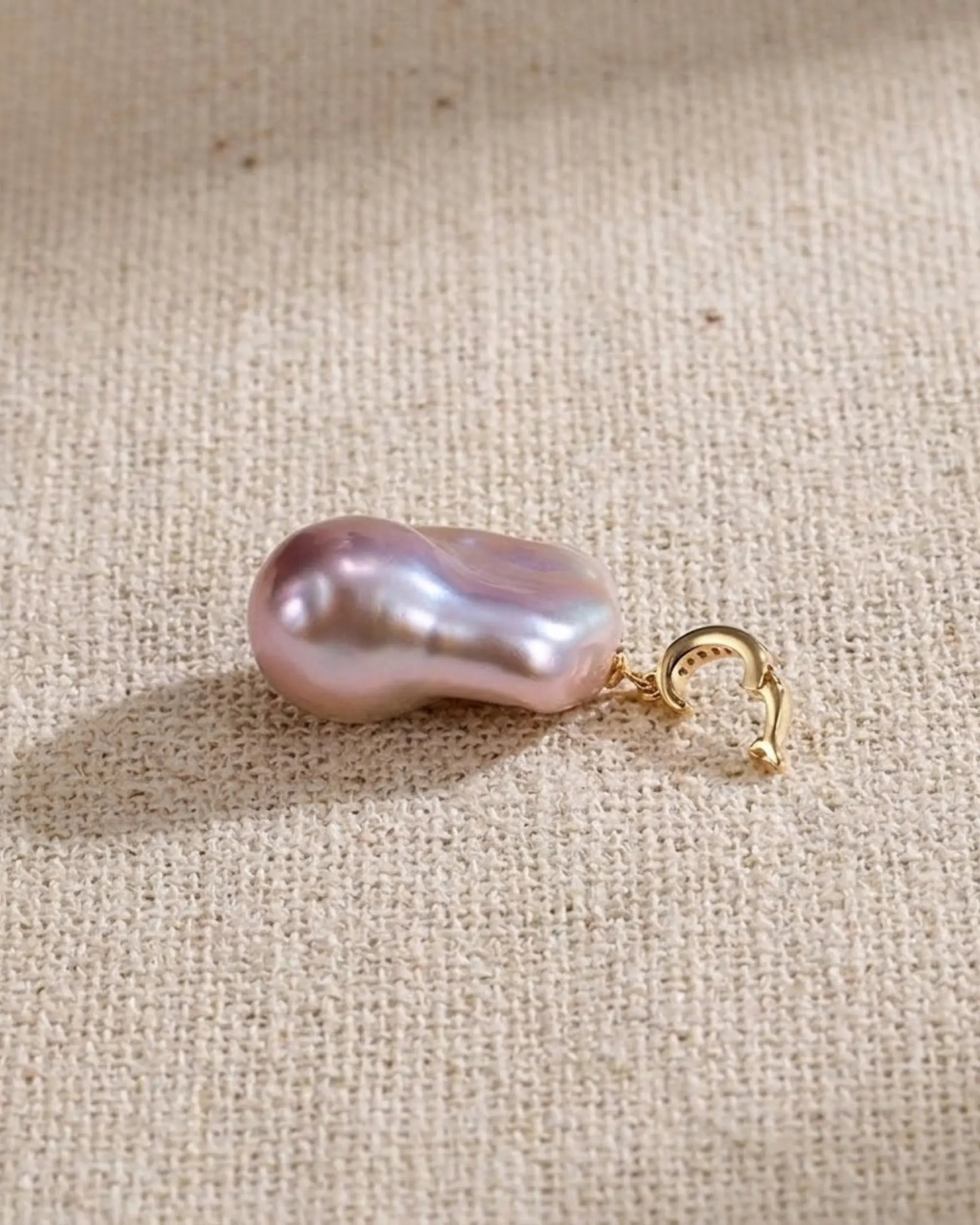 Unique Iridescent Purple Baroque Pearl Necklace