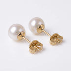 18K Solid Gold Freshwater Pearl Stud Earrings | 3-7.5mm Hypoallergenic Earrings