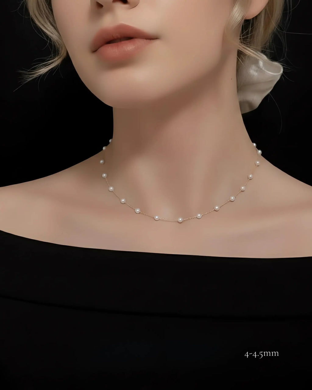 Joy – Petite 18K Solid Gold AAA Natural Pearl Station Necklace