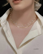 Joy – Petite 18K Solid Gold AAA Natural Pearl Station Necklace