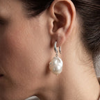Luxury statement silver hook baroque pearl jewelry gifts for her