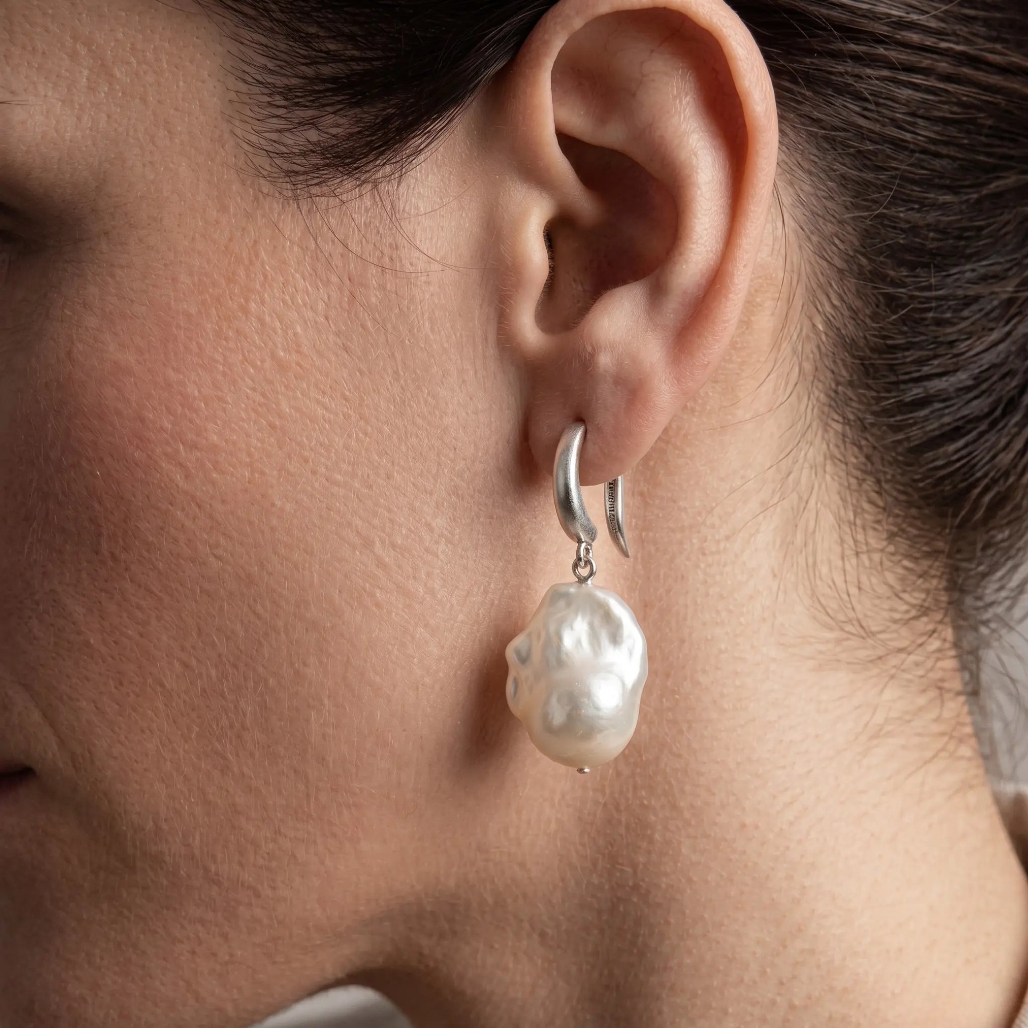 Bold Baroque Pearl Earrings, 14x19mm with Reinforced Thickened Hooks, 925 Silver