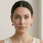 Lustrous Lavender Edison Pearl Drops | 925 Silver Rhodium Minimalist Hooks