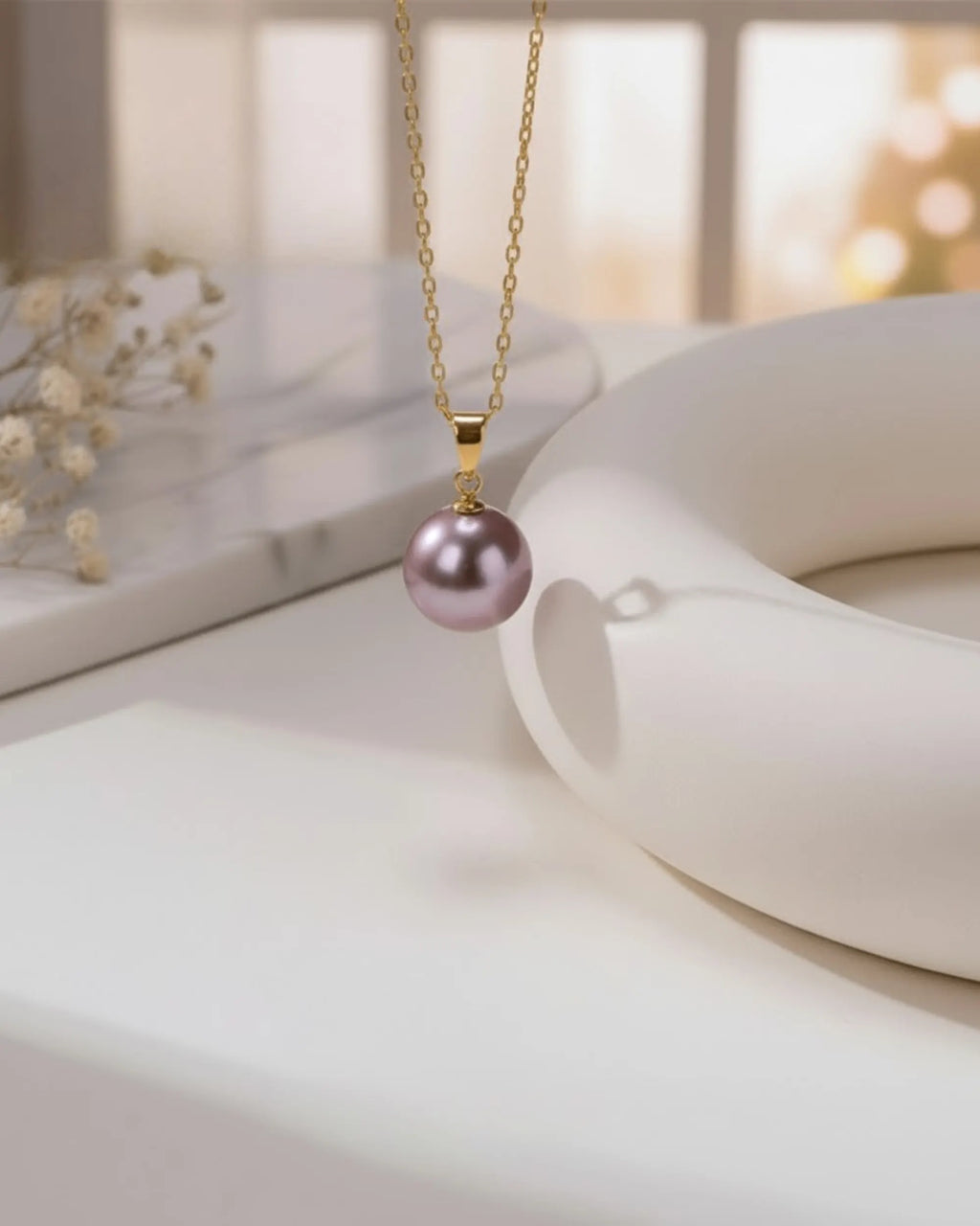 Liliora – AAA Natural Edison Purple Pearl Solitaire Pendant