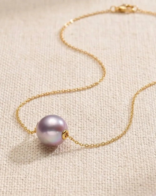 18K Gold Purple Edison Freshwater Pearl Pendant