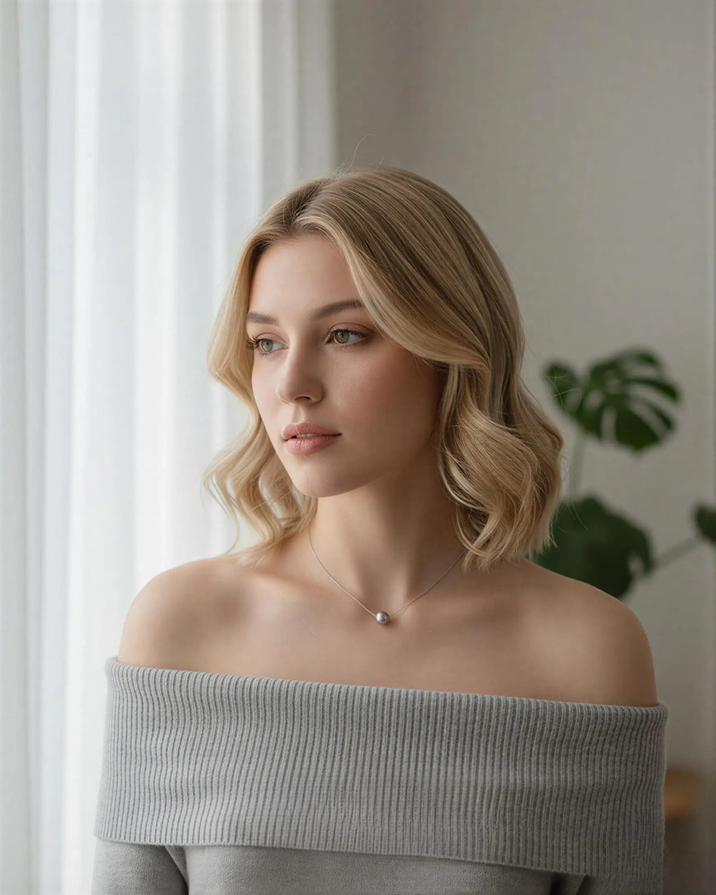 Lilura – AAA Natural Edison Purple Pearl "Floating" Pendant