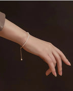 LINEAR - 18K Solid Gold & AAA Seed Asymmetrical Design Pearl Bracket