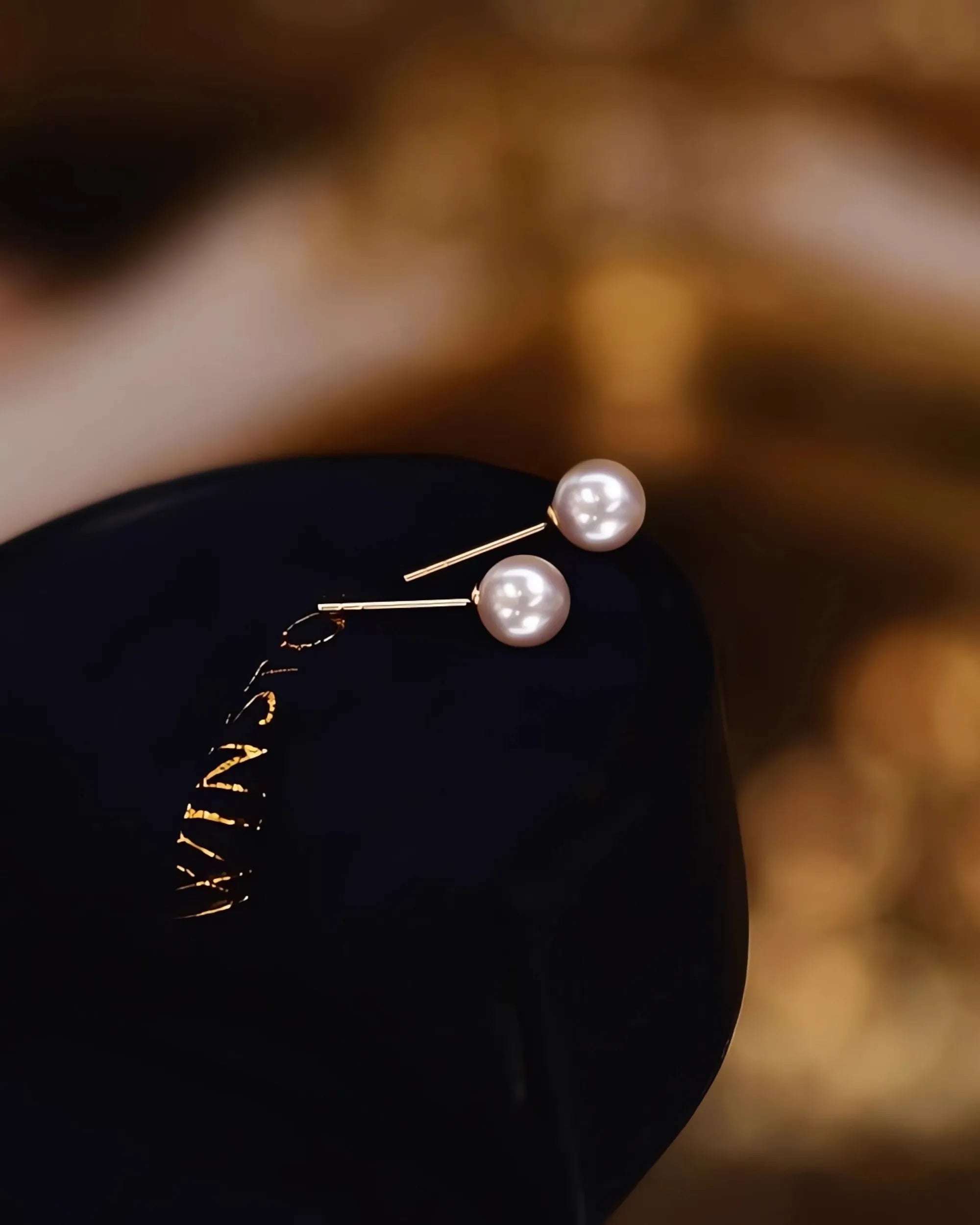 Lira – AAA+ Mini Japanese Akoya White Pearl Stud Earrings | 3–4.5mm | 18K Solid Gold