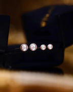 Lira – AAA+ Mini Japanese Akoya White Pearl Stud Earrings | 3–4.5mm | 18K Solid Gold