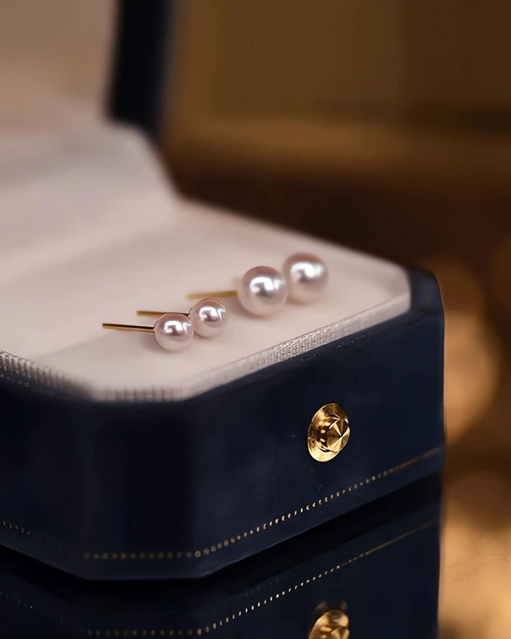 Lira – AAA+ Mini Japanese Akoya White Pearl Stud Earrings | 3–4.5mm | 18K Solid Gold