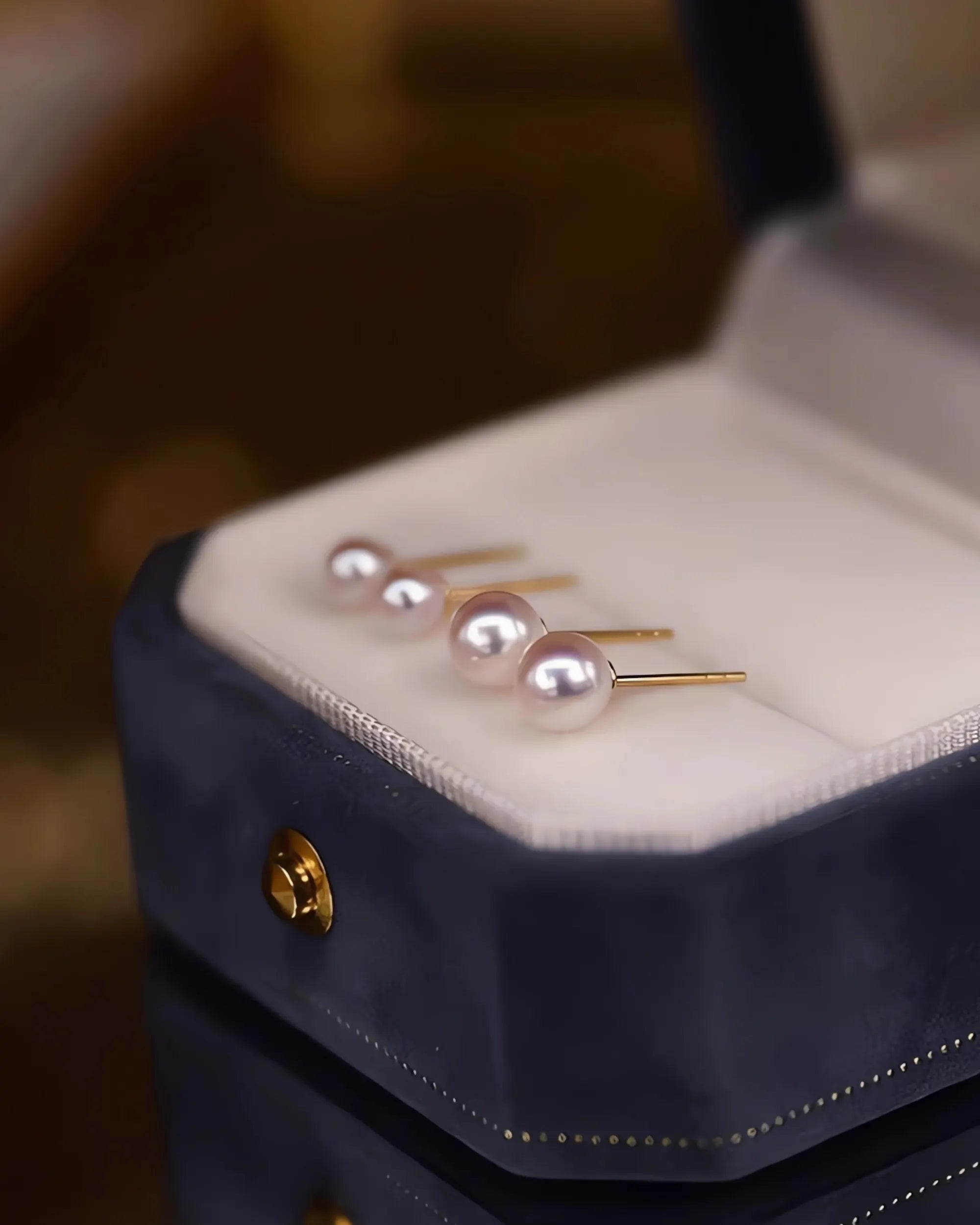 Lira – AAA+ Mini Japanese Akoya White Pearl Stud Earrings | 3–4.5mm | 18K Solid Gold